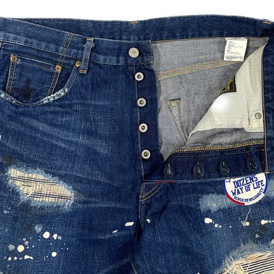 WTAPS 08AW BLUES TRASH damage processing Denim pants Indigo L 