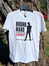 Official Bruno Mars XXIVK 24K Magic Tour Concert Shirt Size M White Authentic