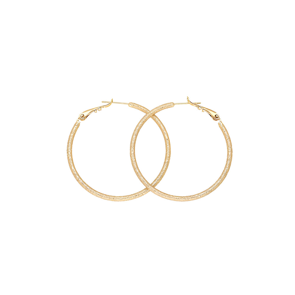 Boucles d’oreilles jonc sablé haut de gamme plaqué or