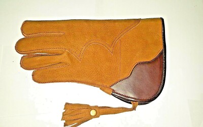 Falknerei Handschuh Doppel Haut Nubuk Leder 30.5cm,2 Schicht, (Senf Brown) PC