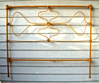 Antique Cast Iron Bed Farmhouse Victorian Floral Yellow Broken Rail Attachment