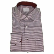 Eterna Mens Business Shirt Modern Fit Red Check 4179 X15K 54 Berry
