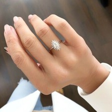 2Ct Marquise Cut Lab Created Diamond Engagement Wedding Ring 14K White Gold Over