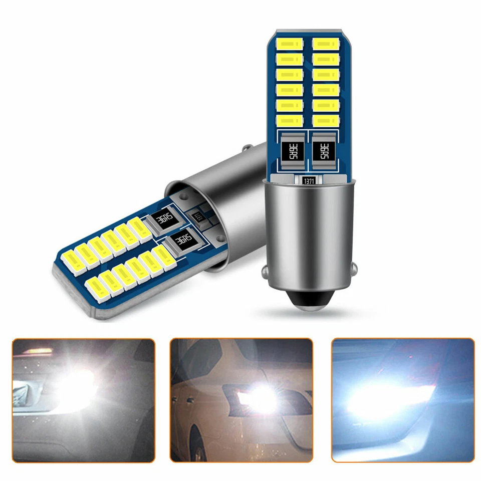 2x Car Parking License Plate Lamp Car Reverse Lights Canbus BA9S LED H6W T4W T2W - Image 2 of 4