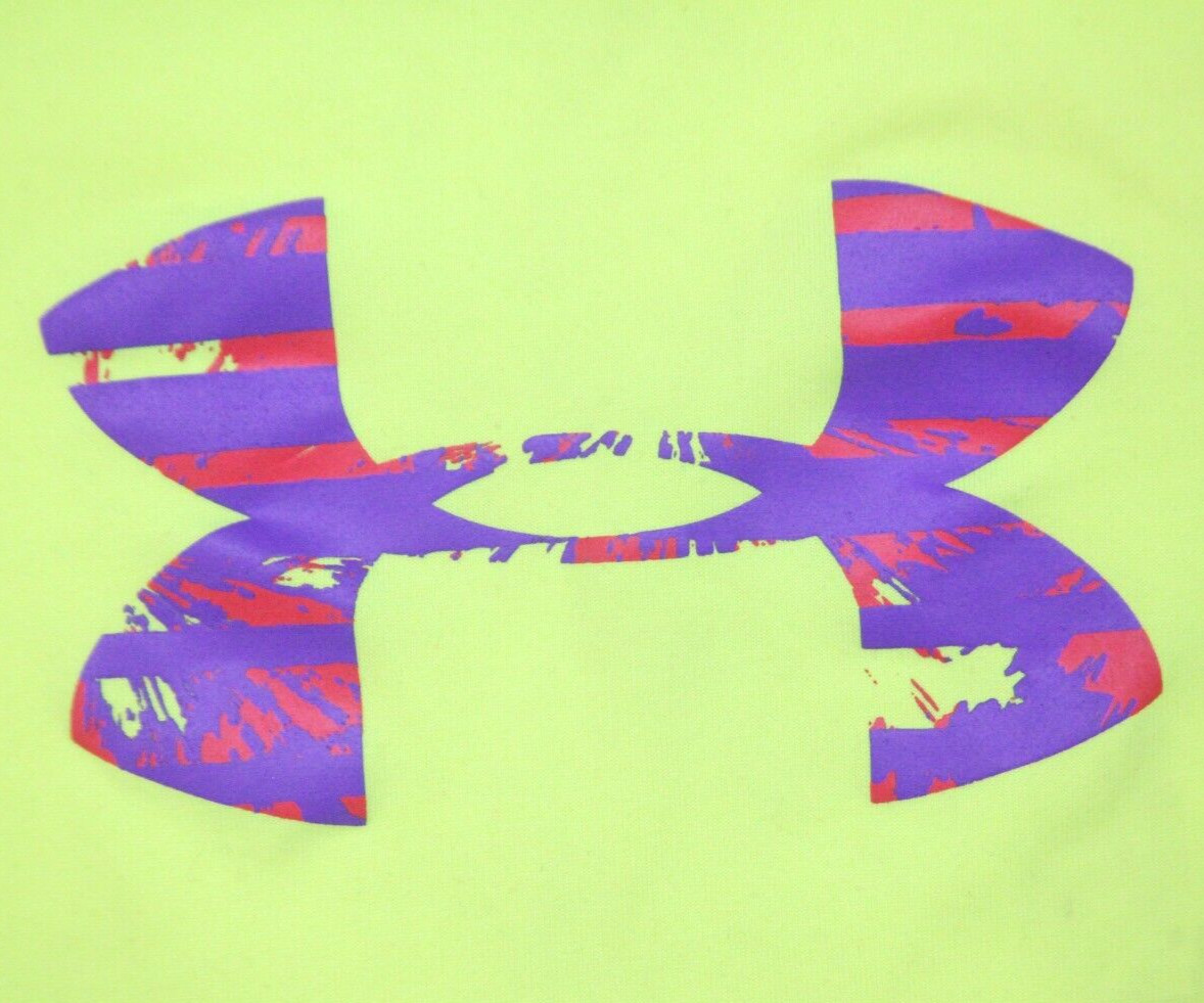 Under Armour Yellow Graphic Tee T-Shirt Top Crewneck Solid XL Extra Large 1-540 image 3
