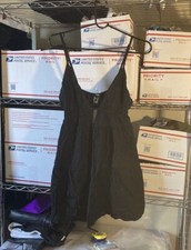 NWT Forever 21 Babydoll Boho Fit & Flare Dress Women Size Medium Black