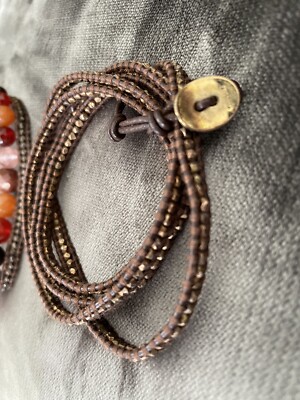Chan Luu Sterling Silver Wrap Brown Leather Bracelet & 2nd