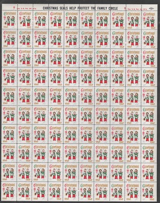 アメリカ【100シート】1968年 ヴィンテージ　クリスマスシール100シート アメリカ【100シート】1968年 ヴィンテージ クリスマスシール100シート