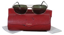 Cartier France 60-18 130 Santos Galaxy Aviator Rimless Sunglasses COA