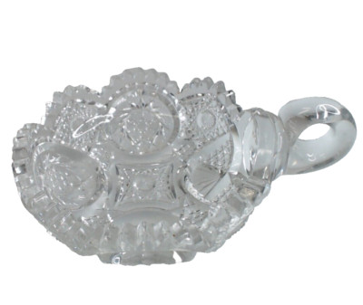 Ohio Flint Glass Krys-Tol Handle Nappy Bowl Clear Crystal EAPG 1905