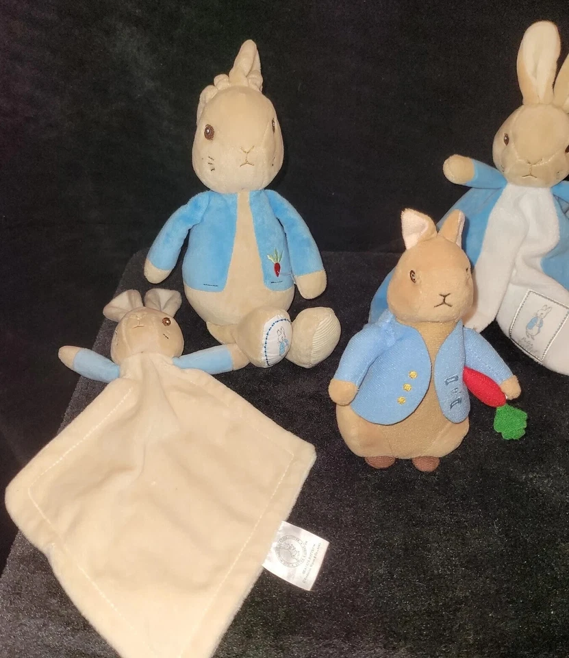 X5 Rainbow Designs Peter Rabbit Plushes Comforter Baby Bundle Bunny Soft Touch - Image 2 of 2