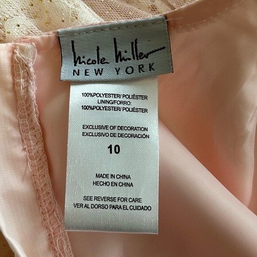 Nicole Miller Big Girls Special Occasion Lace & Tulle Cap Sleeve Dress SZ 10 - Picture 5 of 6
