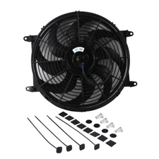 14" 90W 12V Universal Electric Radiator Cooling Slim Fan Push Pull Mount Kit US