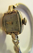 Ca 1950 HAMILTON "INEZ" Lady's Wristwatch 22j Gr 757 21/0s 10K YGF Case