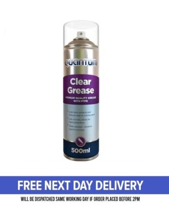 Quantum Clear Fett Schmiermittel Spray Aerosol KOSTENLOSE DHL-LIEFERUNG AM NÄCHSTEN TAG