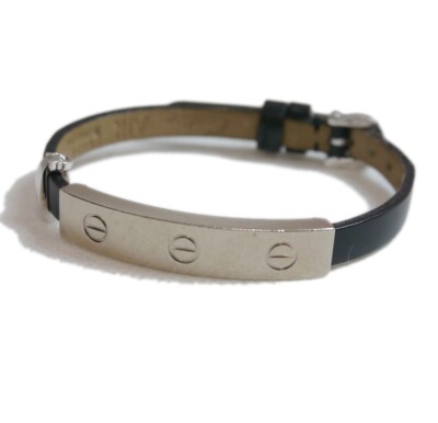 Authentic Cartier Bracelet Love Plate Charm Leather #6023 | eBay