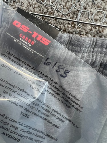 GS-115 Gray Athletic Cargo Shorts Elastic Drawstring Waist Cargo Pockets Mens 4X - Picture 11 of 11