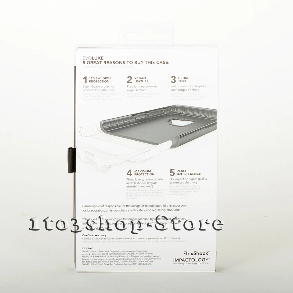 Funda rígida a presión Tech21 Evo Luxe de cuero vegano para Samsung Galaxy S9 negra Foto 2 de 4