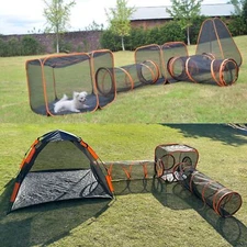 Portable Pet Cat Dog Playpen Play Tent Tunnel Compound House Outdoor Enclosure