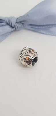 Authentic Pandora Fish Bones Skeleton Orange CZ Charm 790426OCZ
