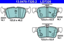 ATE 13.0470-7320.2 brake pad set, disc brake for Ford, Ford USA