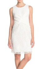 NEW! TAYLOR Womens Size 6  White Floral Applique Lacy Bottom Sleeveless