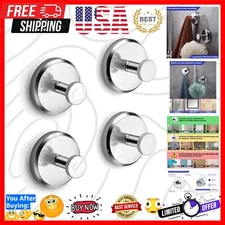 Durable Rustproof Suction Hooks – Chrome Finish for Easy Adhesive Installation