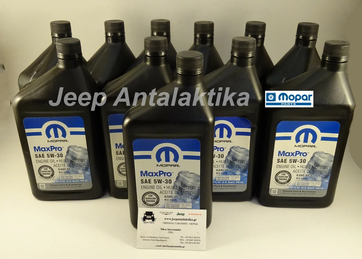 Engine Oil 5W-30 68218920AC New Genuine Mopar 11X0.946L | eBay