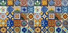 50 MEXICAN TILES 2x2 CERAMIC POTTERY TALAVERA MEXICO WALL FLOOR DECOR 005