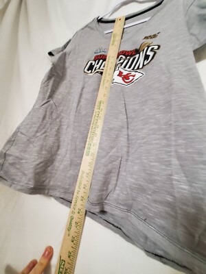 Fanatics Kansas City KC Chiefs T-shirt Womens XL Gray V-neck Super