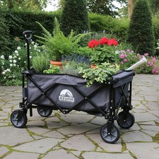 Azuma Folding Wagon Trolley Heavy Duty Garden Cart Camping Beach 70kg ON SALE