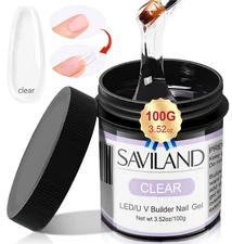 SAVILAND LED & U V Builder Nail Gel - 100 G Large Capacity Clear Hard Gel for Na