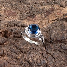 Sapphire Gemstone 925 Sterling Silver Ring Handmade Jewelry Ring For Gift