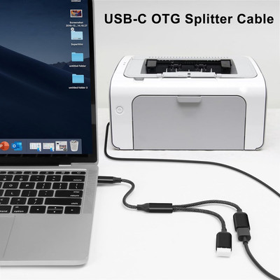 Adattatore Splitter USB-C Femmina/Femmina A 2 Porte, Hub Di Ricarica In Alluminio Grigio