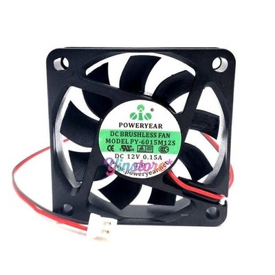 1 pc. New PY-6015M12S Cooling Fan 6015 DC12V 0.15A 6CM 2Pin #vn
