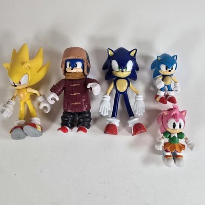Sonic The Hedgehog Figure Lot Sega Jakks Pacific Super Sonic Amy Boom 5pc