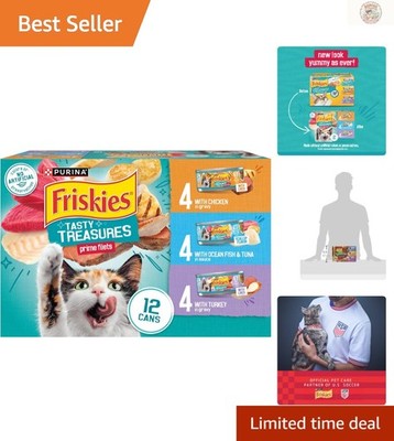 Purina Wet Cat Food Variety Pack - Ocean Fish, Tuna, Chicken & Turkey, 12x5.5oz