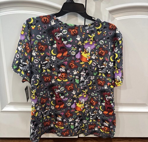 NWT Disney Mickey Mouse and Friends Halloween V-Neck Scrub Top, Women's 3XL - Picture 5 of 5