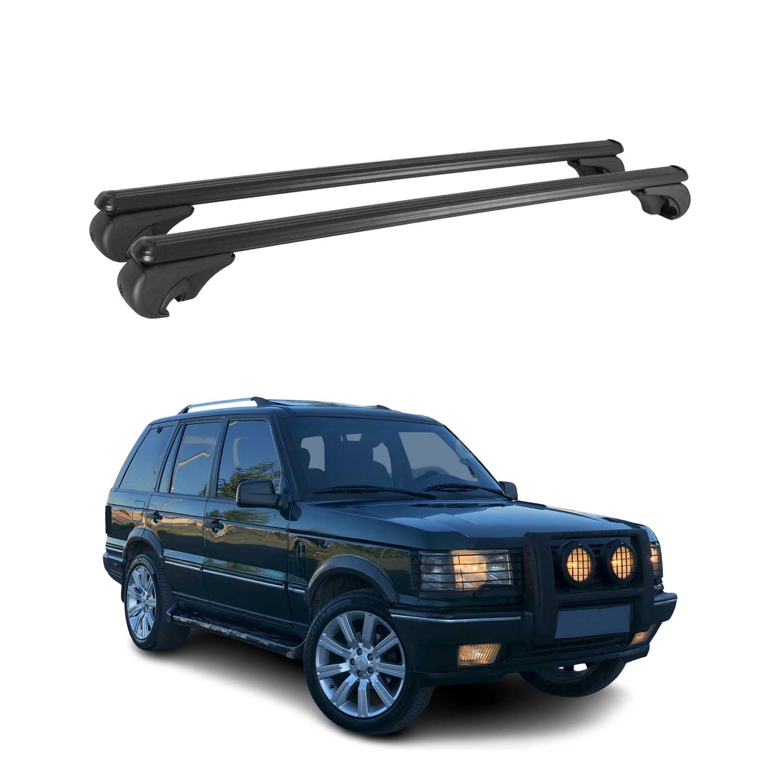 Barres de toit alu noir Range Rover 94-02 sans sifflement