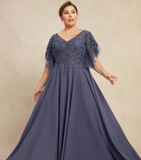 Elegant Mother of the Bride Full Length Dress in Pink Wisteria