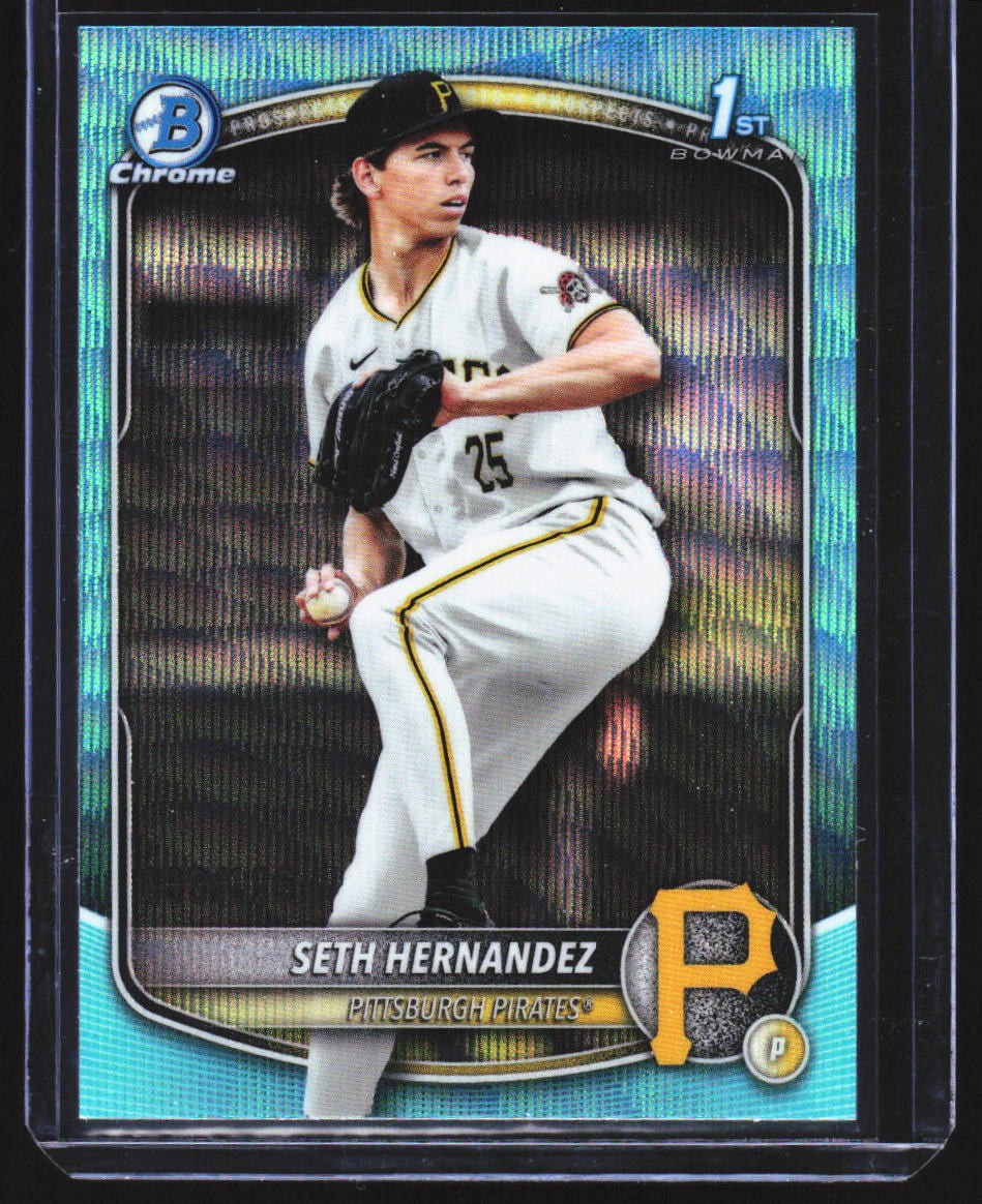 2025 Bowman Draft #BDC-25 Seth Hernandez Chrome Aqua Wave Refractor #/125