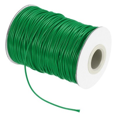 Waxed Cord 1.5mm Waxed Thread 87 Yard Wax String Leather Cord (Green)