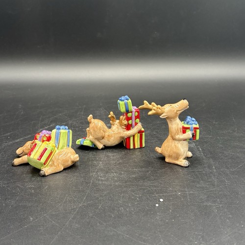 VTG FITZ & FLOYD KRINGLE TUMBLING DEER SET OF 3 TUMBLERS IN ORIGINAL BOX - Picture 3 of 7