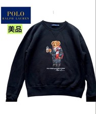 Women M Polo Ralph Lauren Bear Sweatshirt Black Unisex Vhtf Cute Classic Iconic