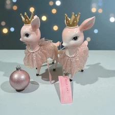 Bella Lux Vintage Inspired PINK REINDEER Ballerina Tutu Crown Christmas NWT