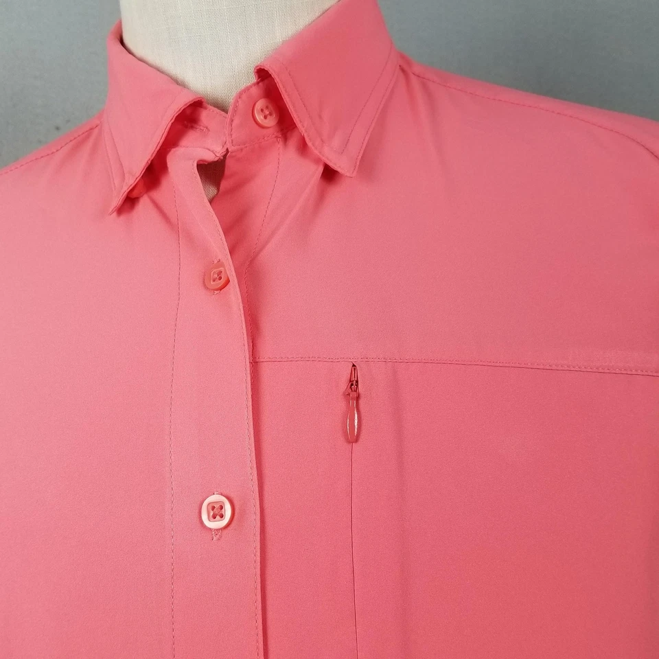 Рубашка мужская Bimini Bay Outfitters средняя розовая с длинным рукавом вентилируемая для рыбалки на открытом воздухе - Изображение 4 из 4