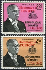Haiti 1960 President Duvalier UNICEF Overprint MNH (SC# CB23-CB24)