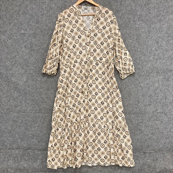 Woolworths Dress Womens Size Large Floral 3/4 Sleeve Shift Multicoloured Midi