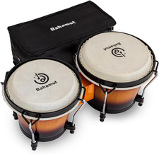Bongo Drum Set, 6"+7" Wooden Bongos Gift for Adults Beginners, Ideal Percussion