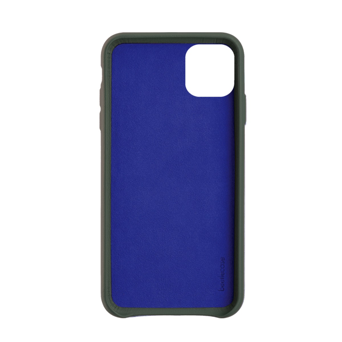 Coque cuir iPhone 11 vert BEETLECASE étui de protection rigide mince
